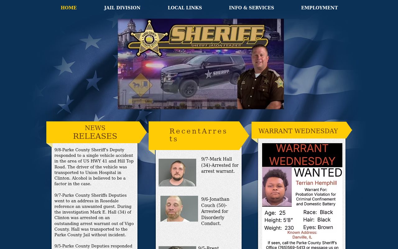 Parke County Sheriff Warrant Wednesday public information feature